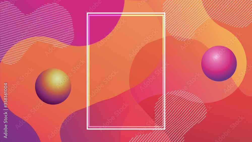 Poster vivid and fluid color with rectangle frame background