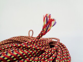 Close up prusik rope texture. Prusik  rope sometime used as rope bracelet.