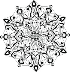 Zentangle. Decorative doodle in black and white for coloringbook, cover, background. Hand drawn sketch for adult anti stress coloring page isolated in white background. Vector