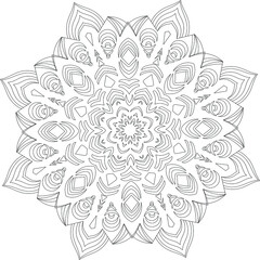Decorative doodle in black and white for coloringbook, cover, background. Hand drawn sketch for adult anti stress coloring page isolated in white background. Vector