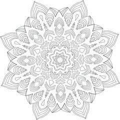 Decorative doodle in black and white for coloringbook, cover, background. Hand drawn sketch for adult anti stress coloring page isolated in white background. Vector