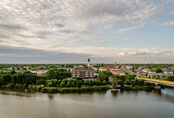 Fototapeta premium Novi Sad, Serbia - May 31. 2020: Panorama of the Vojvodina town of Srbobran 