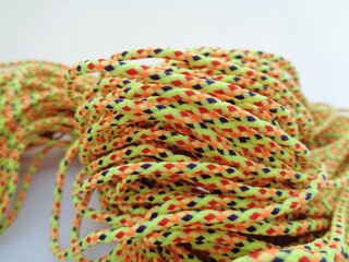 Close up prusik rope texture. Prusik  rope sometime used as rope bracelet.