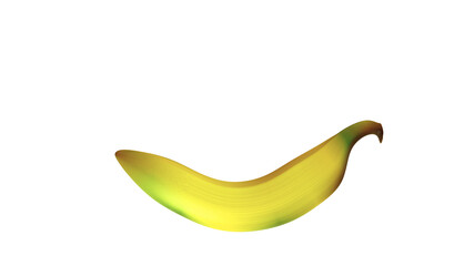 One banana isolated on 3d render minimal