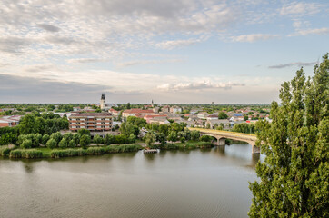 Fototapeta premium Novi Sad, Serbia - May 31. 2020: Panorama of the Vojvodina town of Srbobran 