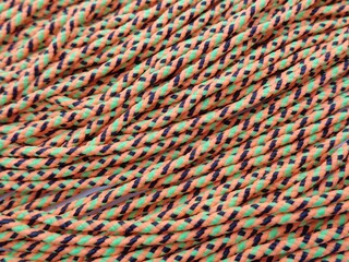 Close up prusik rope texture. Prusik  rope sometime used as rope bracelet.