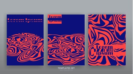 Abstract marable texture advertising placard design template. Trendy geometric lines poster and fluid cover design.