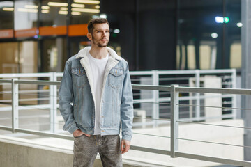 portrait of a stylish man in fashionable clothes