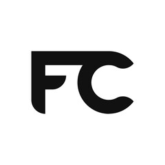 FC Letter Logo Design With Simple style