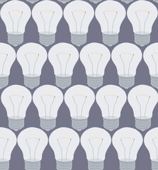 Seamless repeating pattern of light bulbs