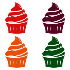 Set of cupcakes. Multiple Colors.