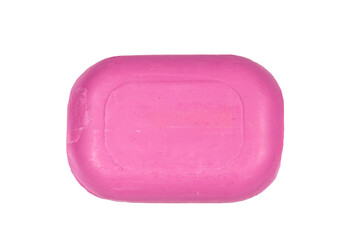 Pink soap isolated on the white background