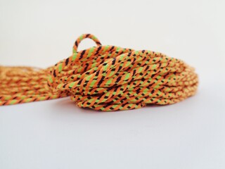 Close up prusik rope texture. Prusik  rope sometime used as rope bracelet.