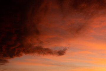 sky at sunset with colorful clouds, infinity of colors in gradient.