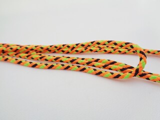 Close up prusik rope texture. Prusik  rope sometime used as rope bracelet.