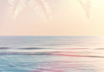Scenic pink and yellow ocean sunrise view vector design texture