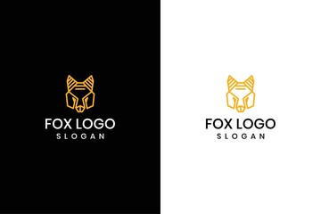 fox logo vector minimalist line