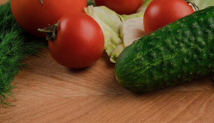 Still life, vitamins, salad products