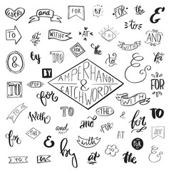 Collection of Handwritten Ampersands and Catchwords.