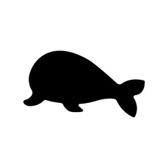Vector illustration of a seal silhouette logo design concept.