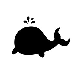 Vector illustration of a whale silhouette logo design concept.