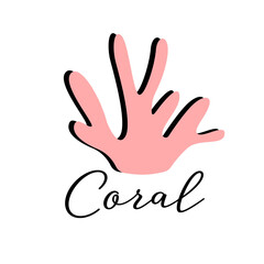 Fototapeta na wymiar Vector illustration of a coral silhouette logo design concept.