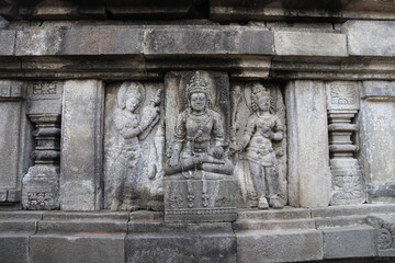 Fresque murale du temple de Prambanan, Indonésie