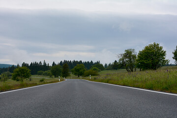 Empty country road between  nature