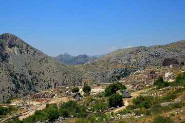 Sagalassos ancient city. Burdur, Turkey - It is located in the region known as Pisidia in ancient times.
the first traces of settlement in the city date back to 12,000 years ago.