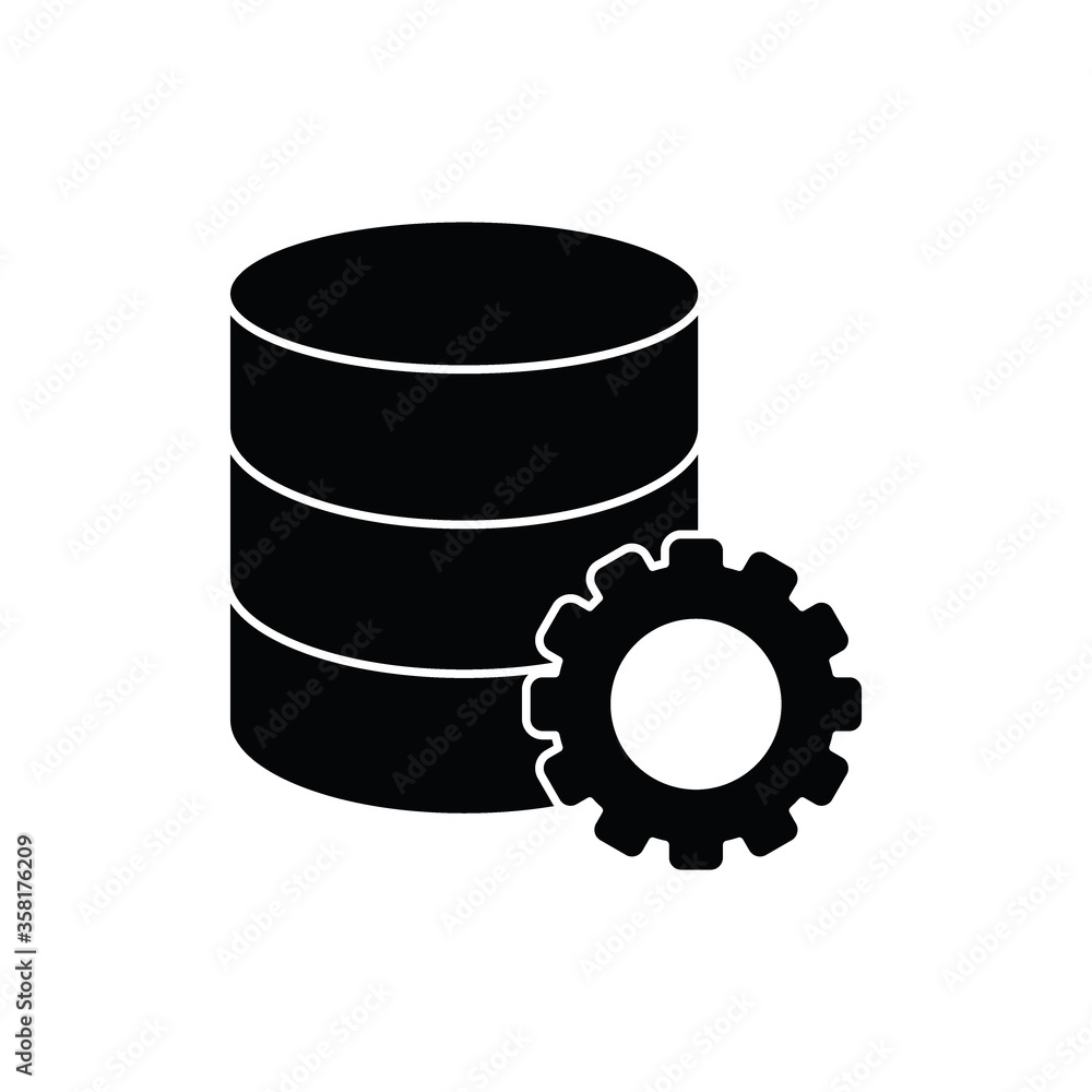 Poster database icon with setting sign