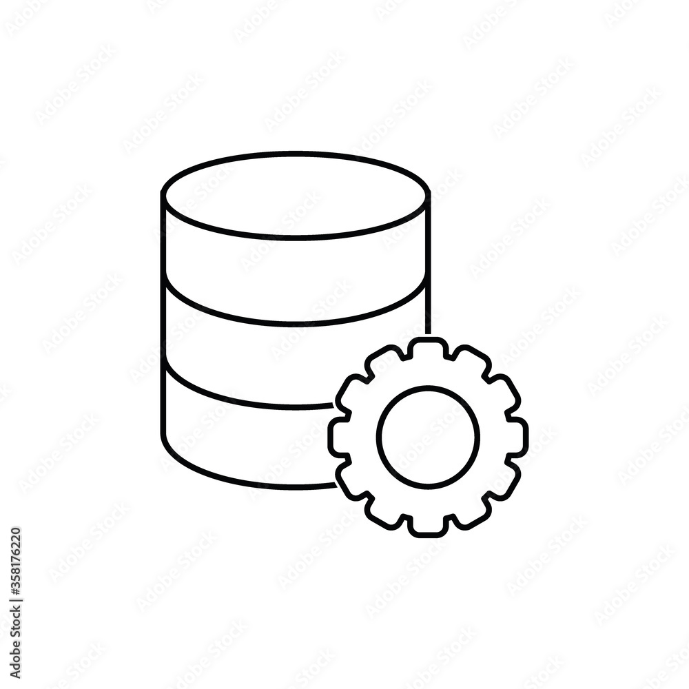 Poster database icon with setting sign