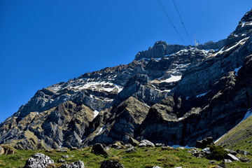 Säntis der höchste Berg in der Ostschweiz bei strahlend blauem Himmel 7.5.2020