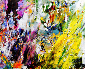 Colorful abstract background wallpaper. Modern motif visual art.  Mixtures of oil paint. Trendy...