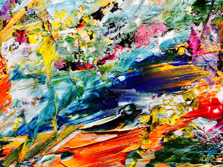 Colorful abstract background wallpaper. Modern motif visual art.  Mixtures of oil paint. Trendy...
