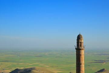 Old city Mardin. Turkey - View of the original cut stone structures and minarets that survived to date with its excellent structure. These structures are about 500 years old.