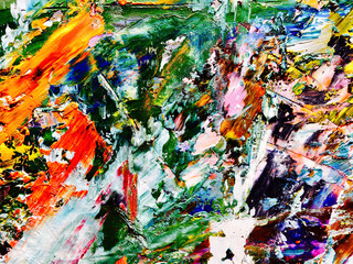 Colorful abstract background wallpaper. Modern motif visual art.  Mixtures of oil paint. Trendy...