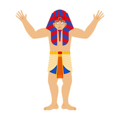 Pharaoh confused. Rulers of ancient Egypt perplexed. Vector illustration