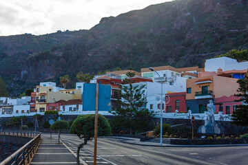 Fototapeta na wymiar Aerial view of Garachico village on the coast of Atlantic ocean in Tenerife island of Spain