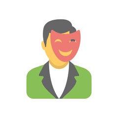 Theater actor icon in flat design style.