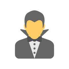Magician icon in flat design style. Wizard, illusionist sign.