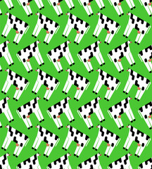 Cartoon cow pattern seamless. Animal beef background. vector ornament. Baby fabric texture