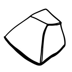 Kawaii tropical fruit papaya lobule. Doodle line art. Menu print, packaging, wrapping paper, sticker, social media post, banner, postcard, invitation