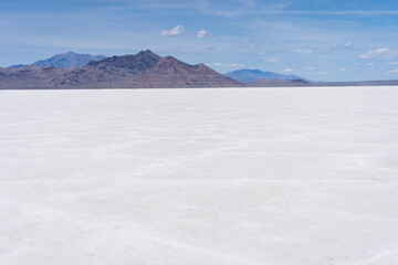 Beautiful landscape view of the Boneville Salt Flats in Utah