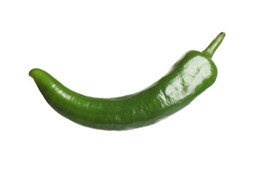 Green hot chili pepper isolated on white