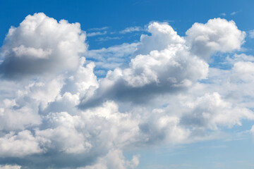 Naklejka na ściany i meble Beautiful clouds movement on the sky, white clouds background