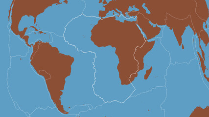 African tectonic plate - outlined. Pattern