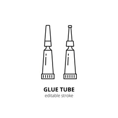 Glue tube icon. Glue silhouette icon isolated on background. Flat vector for web and mobile applications. It can be used as - pictogram, logo, icon, infographic. Vector Illustration.