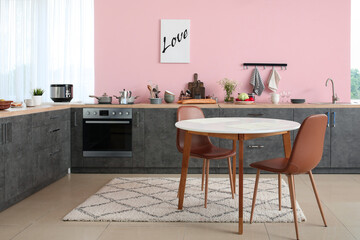 Interior of stylish modern kitchen