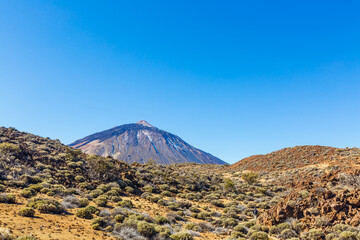 Lava flow around Mount Teide volcano, Teide National Park, Tenerife, Canary Islands, Spain