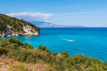 Fototapeta na wymiar Xigia beach - natural sulfur spa on Zakynthos island. Greece.